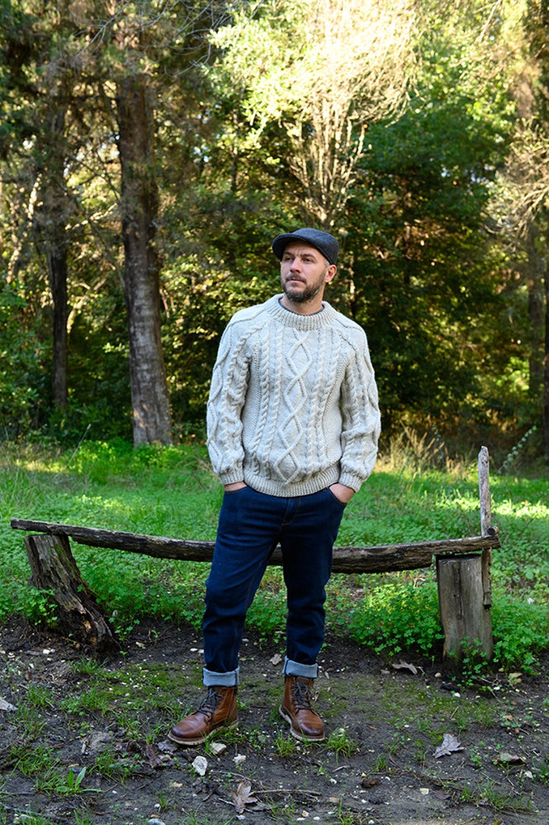 Men's Aran Sweater Pattern / Sweater Pattern / Men's Sweater Knitting Pattern / Cable Knit Sweater Pattern / Aran Sweater image 7