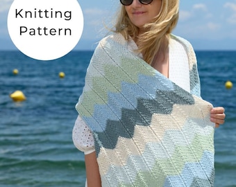 Sea glass shawl knitting pattern, shawl pattern, shawl wrap, shawl knitted, wrap pattern, wraps and shawls