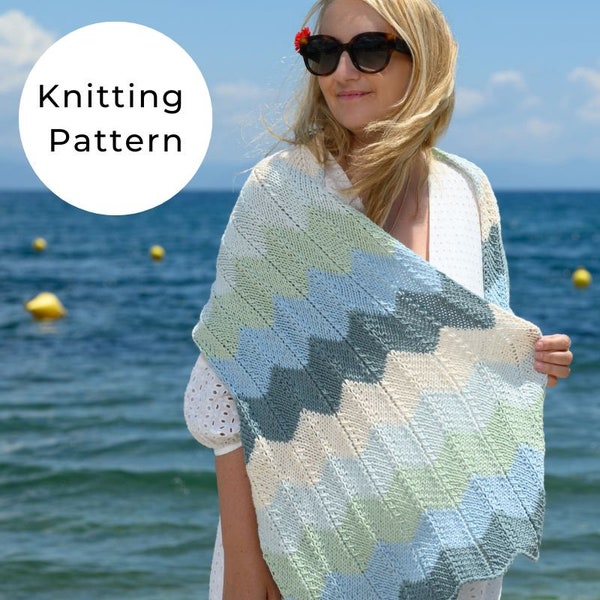 Sea glass shawl knitting pattern, shawl pattern, shawl wrap, shawl knitted, wrap pattern, wraps and shawls