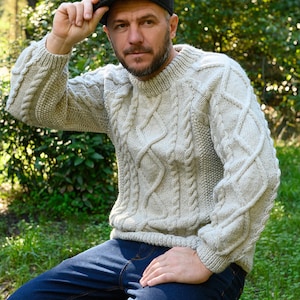 Men's Aran Sweater Pattern / Sweater Pattern / Men's Sweater Knitting Pattern / Cable Knit Sweater Pattern / Aran Sweater image 6