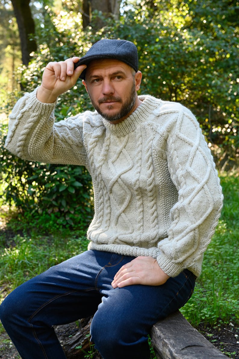 Men's Aran Sweater Pattern / Sweater Pattern / Men's Sweater Knitting Pattern / Cable Knit Sweater Pattern / Aran Sweater image 6