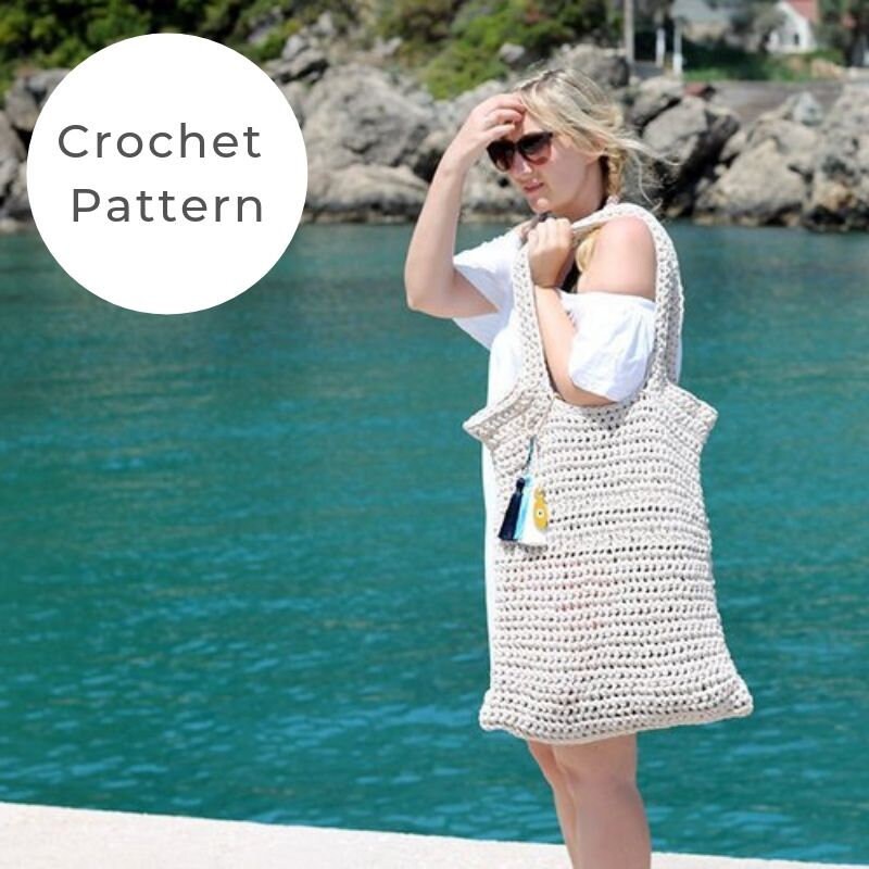 Crochet Beach Bag Pattern/ Crochet Pattern / Beach Bag Pattern / Tote ...