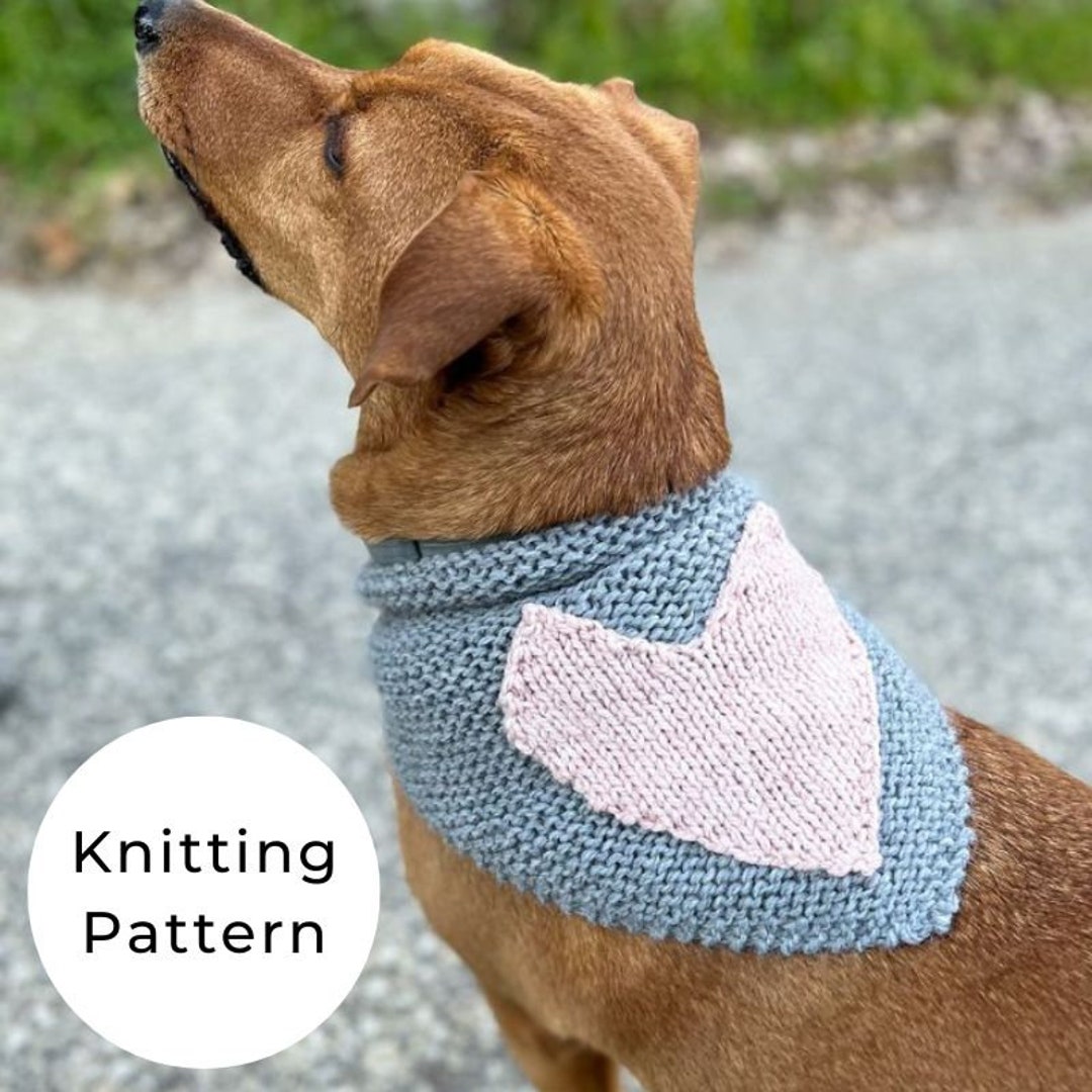 Dog Bandana Knitting Pattern Dog Heart Bandana Knitting Pattern Dog