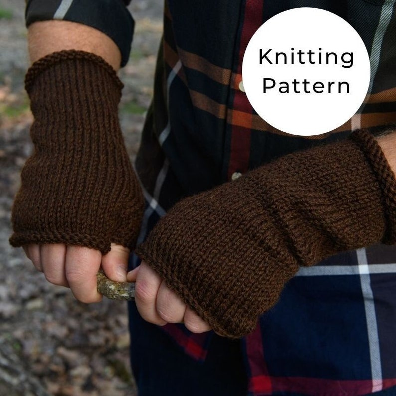 Men's fingerless gloves pattern / Knitting Pattern / Fingerless mittens pattern / men's knitting patterns / Outlander knits / gloves image 1