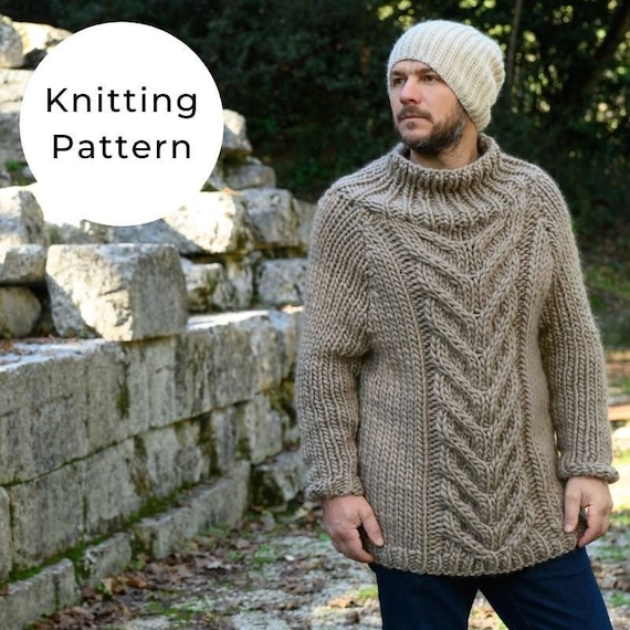 Men's Cable Knit Sweater Pattern / Sweater Pattern / - Etsy Canada