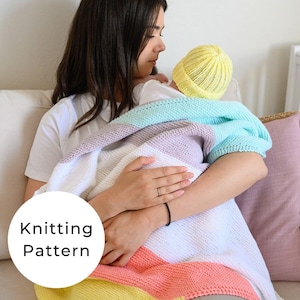Beginner Knit Baby Blanket Pattern, Baby Blanket Knitting Pattern, Corner To Corner Baby Blanket Pattern, Easy Baby Blanket Pattern, Blanket