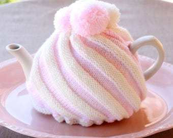 Tea Cosy Knitting Pattern, Tea Cosy Pattern, Tea Cosy UK, Tea Cosy Knitted, Tea Cozy, Tea Cozies, Ice Cream Swirl Tea Cosy
