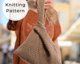 Japanese Knot Bag Knitting Pattern, Knitted Bag Pattern, Bag Pattern, Beach Bag Knitting Pattern, Summer Bag, Knot Bag, Knitted Knot Bag