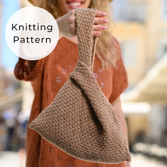 Japanese Knot Bag Knitting Pattern Knitted Bag Pattern Bag Pattern Beach Bag Knitting Pattern Summer Bag Knot Bag Knitted Knot Bag Etsy