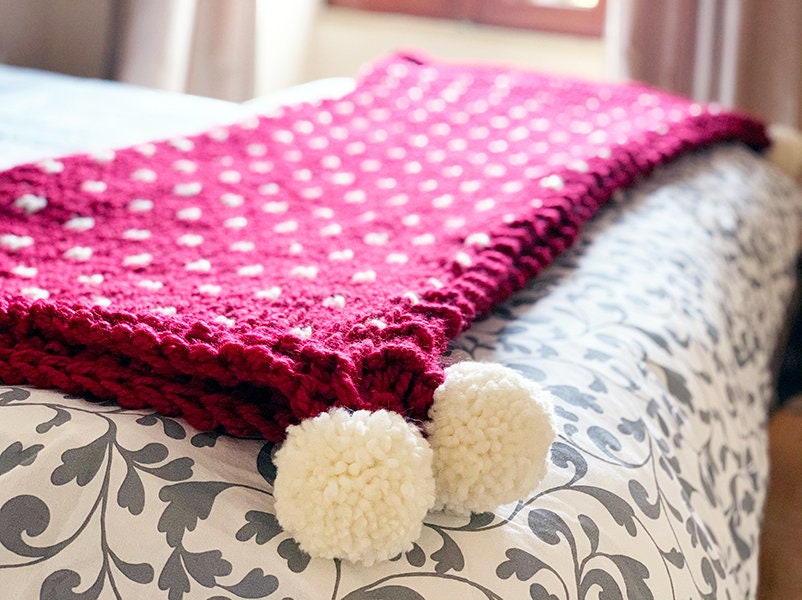 Christmas Throw Blanket Knitting Pattern Chunky Knit Blanket Etsy