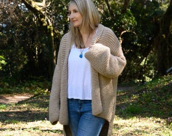 Cardigan Knitting Pattern, Easy Cardigan Pattern, Beginner Cardigan Pattern, Oversized Cardigan, Slouchy Cardigan Pattern,