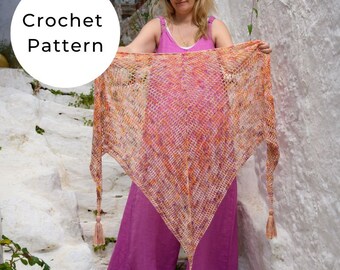 Triangle Shawl Crochet Pattern, Shawl Crochet Pattern, Triangle Shawl, Crochet Shawl, Crochet, Shawl Pattern, Crochet Triangle Shawl,