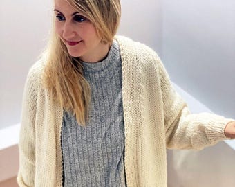 Cardigan Knitting Pattern, Easy Cardigan Pattern, Raglan Cardigan Pattern, Boyfriend Cardigan, Oversized Cardigan,