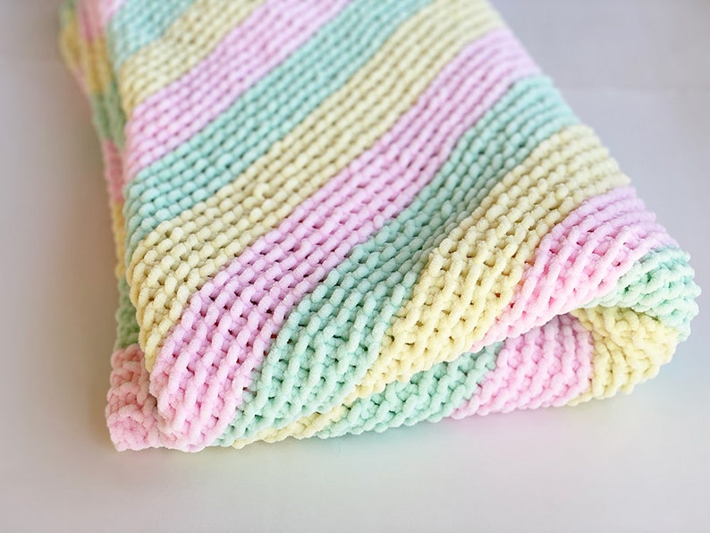 Corner To Corner Baby blanket pattern, baby blanket knitting pattern, baby knitting patterns, baby knits, Striped Baby Blanket, image 7