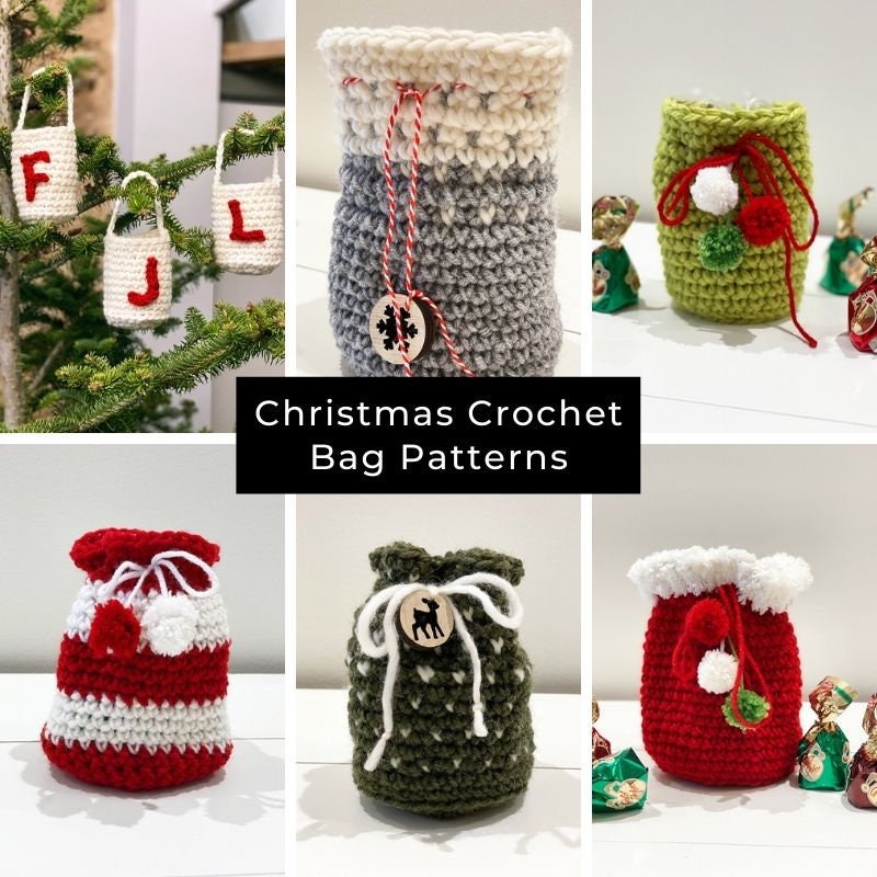 Patrones de bolsa de ganchillo de Navidad Bolsas de regalo de