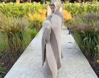 Chunky Knit Blanket Pattern, Basic Blanket Pattern, Chunky Blanket Knitting Pattern, Knitted Blanket, Oversized Throw Pattern, Blanket