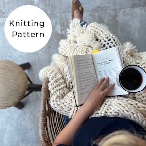 Chunky Knit Blanket Pattern, Basic Blanket Pattern, Chunky Blanket Knitting Pattern, Knitted Blanket, Wide Ribbing Blanket Pattern, Blanket
