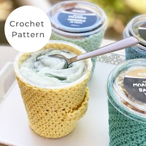 Ice cream cozy crochet pattern, pint cozy, crochet pattern, ice cream pint koozie, ice cream koozie, ice cream pint cozy,