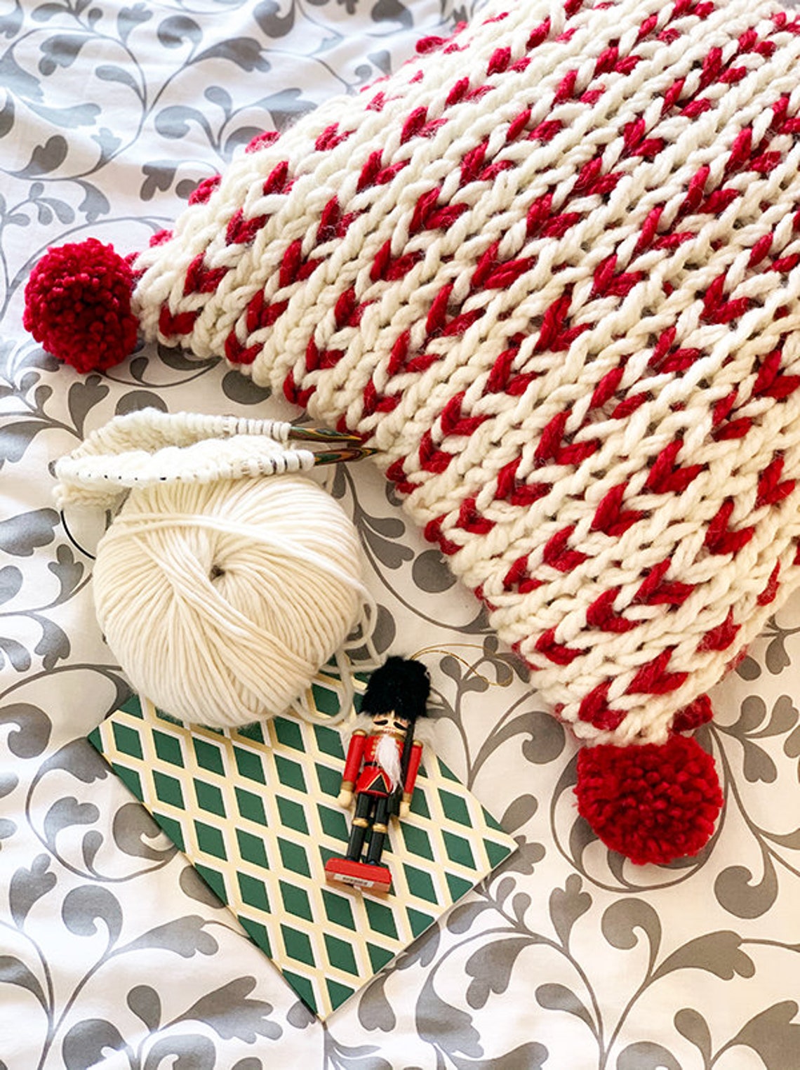 Christmas Pillow Cover Knitting Pattern Chunky Knit Pillow Etsy