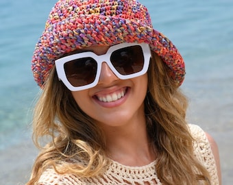 Haakpatroon zonnehoed, gehaakt patroon emmerhoed, gehaakt patroon zomerhoed, gehaakt patroon strandhoed, zomerhoed, zonnehoed, emmerhoed,