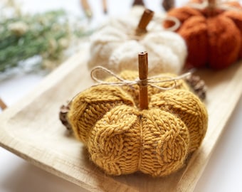 Patrón de calabaza tejida con cable, patrón de calabaza, patrón de calabaza, decoración de calabaza, calabaza tejida, calabazas de granja, decoración de otoño