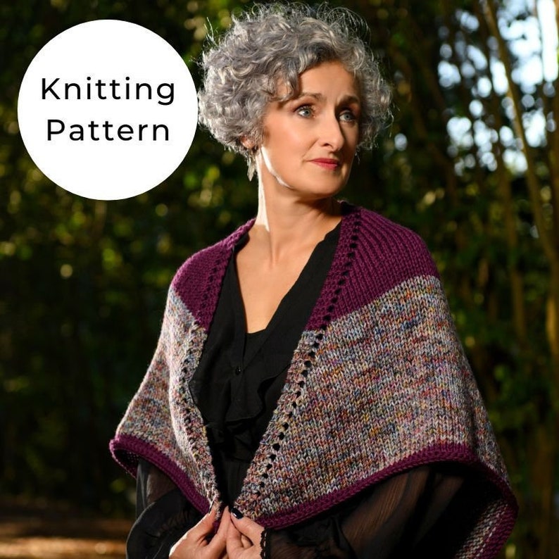 Vervain 3/4 Shawl Knitting Pattern/Shawl Pattern/Shawl Knitting Pattern/3/4 Shawl Pattern/Knitted Shawl image 2