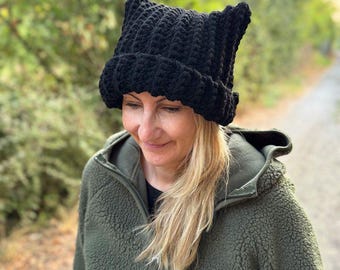 Cat Hat Crochet Pattern, Crochet Hat Pattern, Cat Ears Hat Crochet Pattern, How To Crochet A Hat, Crochet Hat, Hat Pattern, Crochet Cat Hat