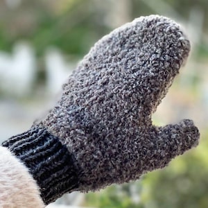 Patrón de mitones de punto difuso, patrón de tejido de mitones, patrón de mitones fáciles, mitones, mitones Teddy Aran,