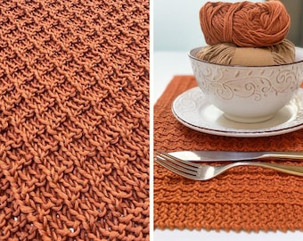 Eenvoudig breipatroon katoenen placemat, Placematpatroon, Placemat-breipatroon, Eenvoudig placematpatroon, Gebreid placematpatroon