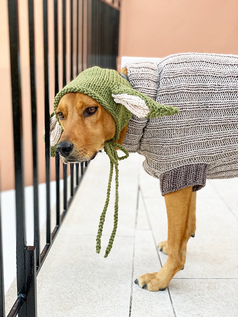 Dog sweater knitting pattern, Baby Yoda pattern, dog sweater pattern, knitting pattern, dog clothes, dog jumper pattern image 7