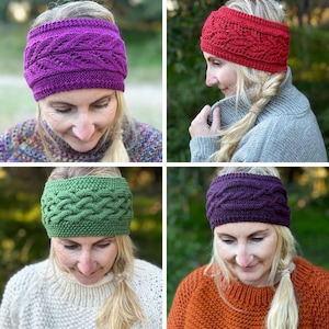 Headband Pattern Bundle x 4 Patterns, Headband Pattern, Headband Knitting Pattern, Headband, Cable Stitch Headbands, Lace Stitch Headbands,