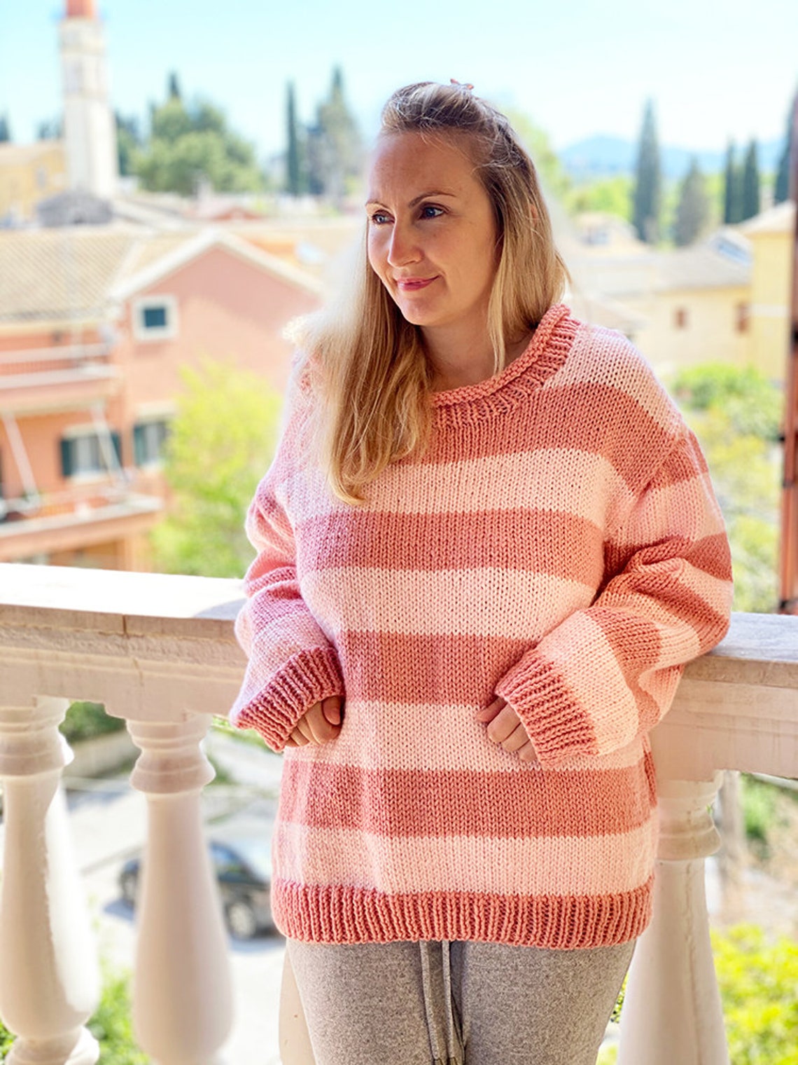 Striped Sweater Knitting Pattern Sweater Pattern Striped Etsy