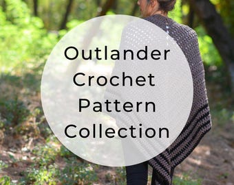 Outlander Crochet Pattern Ebook / Outlander Patterns / Outlander / Crochet Patterns / Crochet Shawl / Crochet Gloves / Outlander Shawl