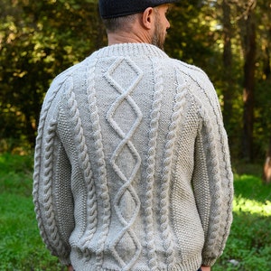 Men's Aran Sweater Pattern / Sweater Pattern / Men's Sweater Knitting Pattern / Cable Knit Sweater Pattern / Aran Sweater image 9