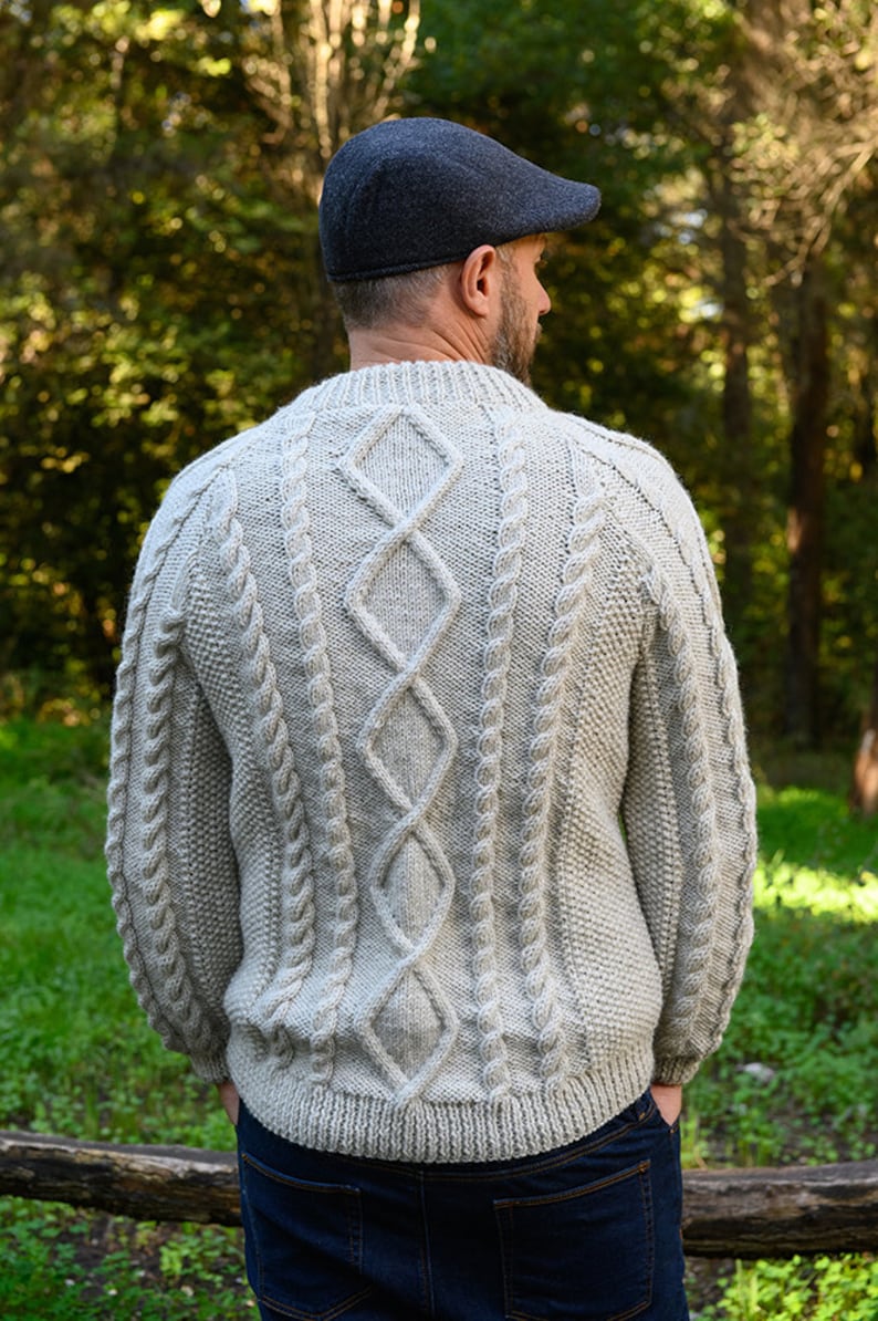Men's Aran Sweater Pattern / Sweater Pattern / Men's Sweater Knitting Pattern / Cable Knit Sweater Pattern / Aran Sweater image 9