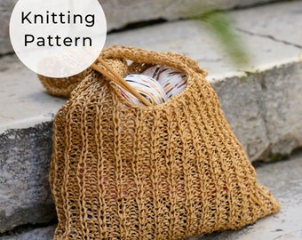 Raffia Knot Bag Knitting Pattern, Japanese Knot Bag Pattern, Bag Pattern, Beach Bag Knitting Pattern, Summer Bag, Knot Bag, Raffia Bag