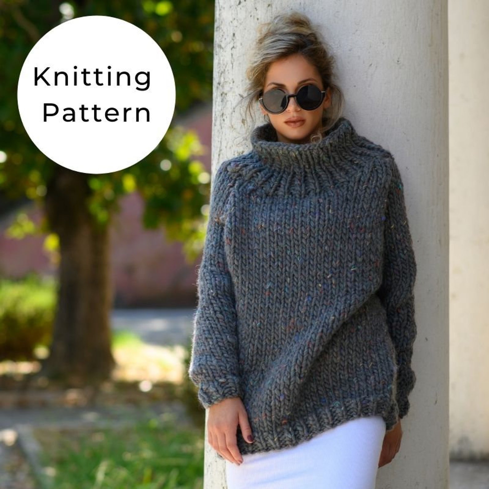 Chunky Turtleneck Sweater Knitting Pattern Thick Knit Sweater | Etsy