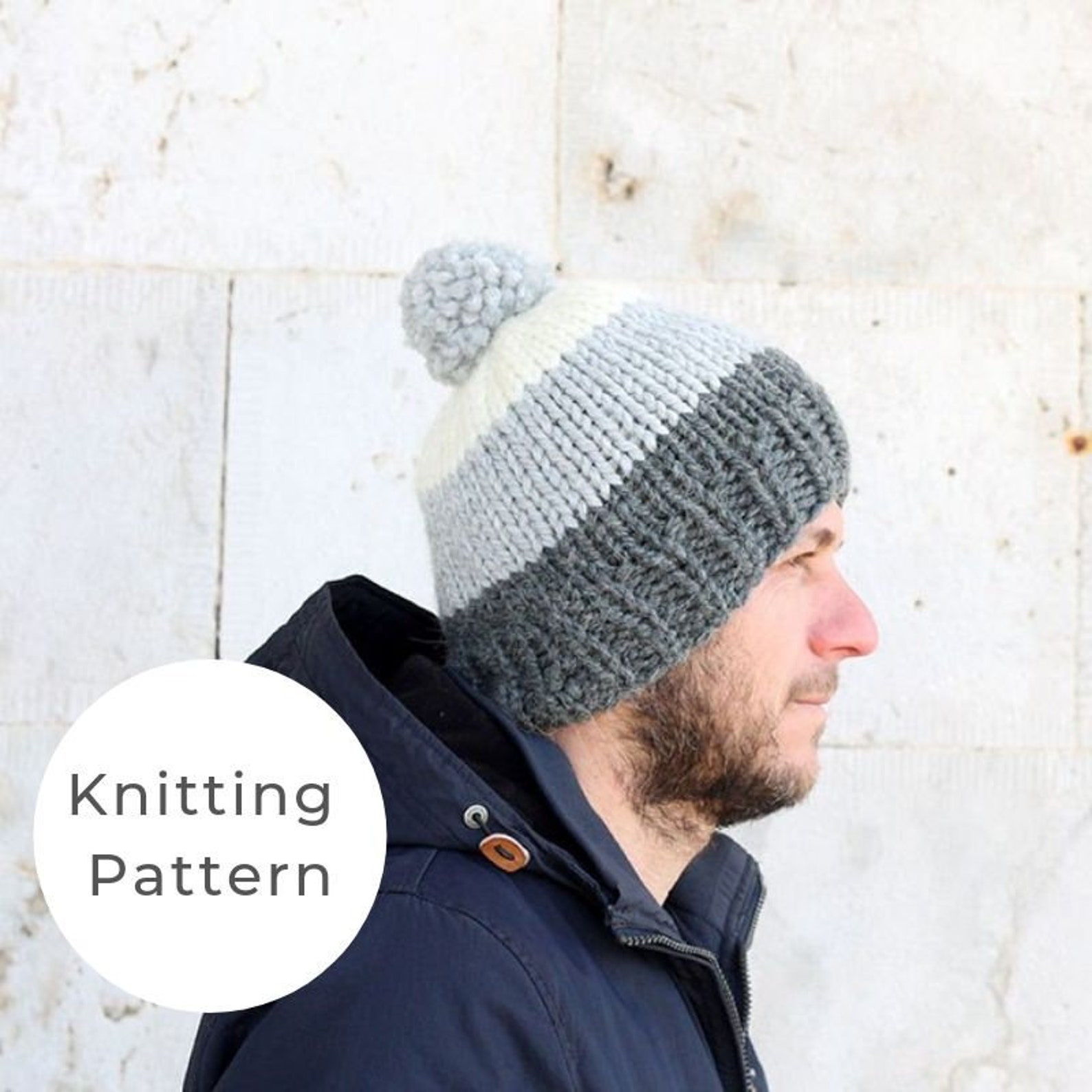 Knitting Pattern / Men's Hat Pattern / Easy Knit Men's Etsy