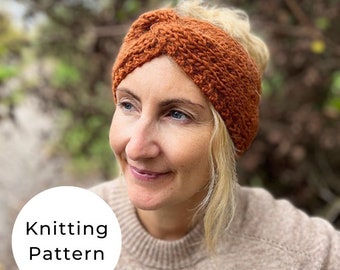 Twist Headband Knitting Pattern, Twisted Headband Pattern, Headband Knit Pattern, Headband Pattern, Twisted Knitted Headband Pattern