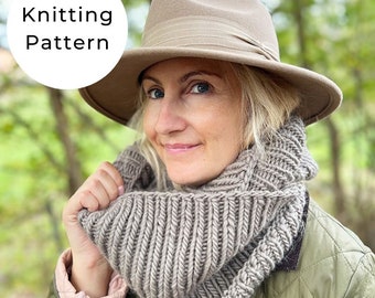 Infinity Scarf Knitting Pattern,  Fisherman's Rib Infinity Scarf Knitting Pattern, Scarf Pattern, Infinity Scarf Pattern, Knit Scarf Pattern