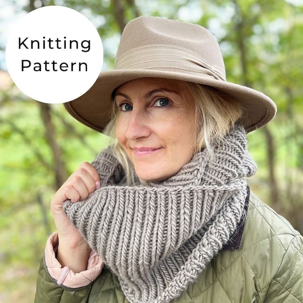 Infinity Scarf Knitting Pattern,  Fisherman's Rib Infinity Scarf Knitting Pattern, Scarf Pattern, Infinity Scarf Pattern, Knit Scarf Pattern