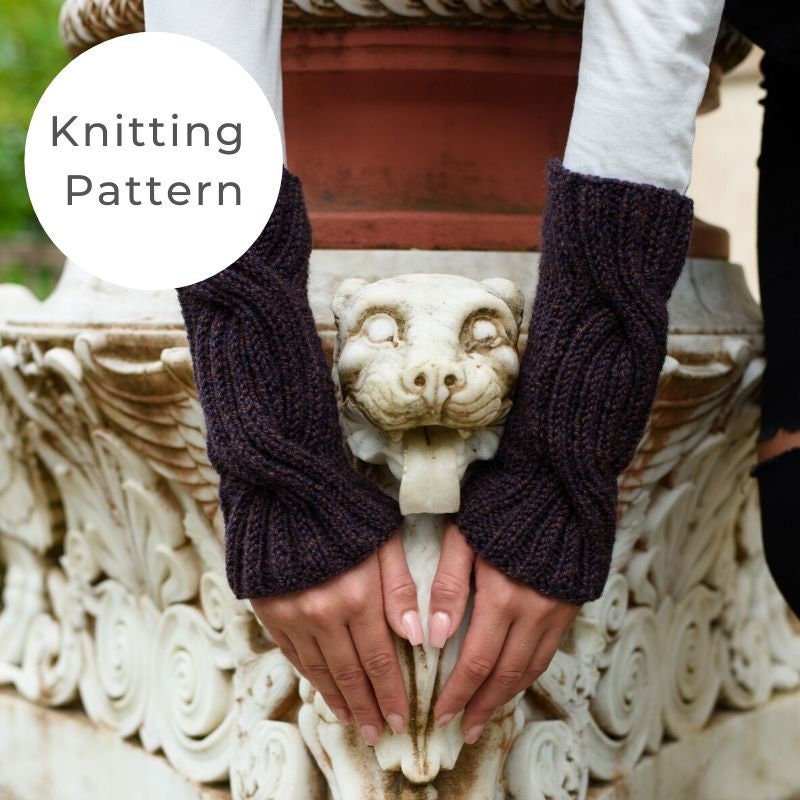 Cable Knit Wrist Warmers Pattern / Wrist Warmers Pattern / Arm Etsy