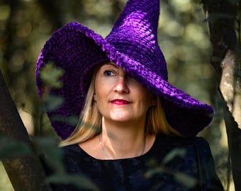 Witch Hat Crochet Pattern, Witch Hat, Easy Witch Hat Crochet Pattern, Halloween Hat Pattern, Crochet Hat Pattern
