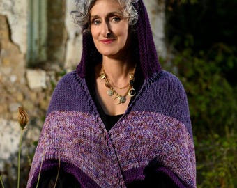 Square Shawl With Hood Knitting Pattern/Shawl Pattern/Shawl Knitting Pattern/Hooded Shawl/Knitted Shawl