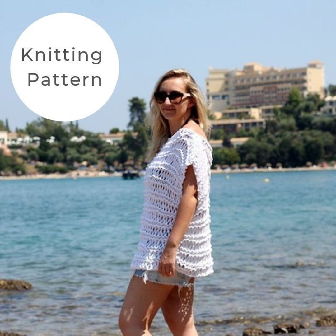 Beach Cover up Knitting Pattern Long Cover up Knitting Etsy