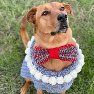 Dog Bow Tie Knitting Pattern, Christmas Bow Tie Knitting Pattern, Dog Bow Tie Pattern, Dog Clothes, Knitted Dog Bow Tie, Christmas