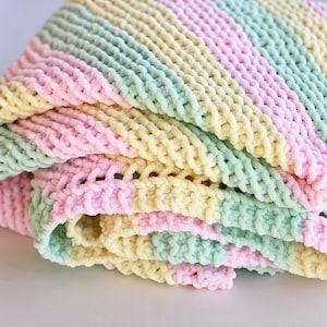 Corner To Corner Baby blanket pattern, baby blanket knitting pattern, baby knitting patterns, baby knits, Striped Baby Blanket, image 6