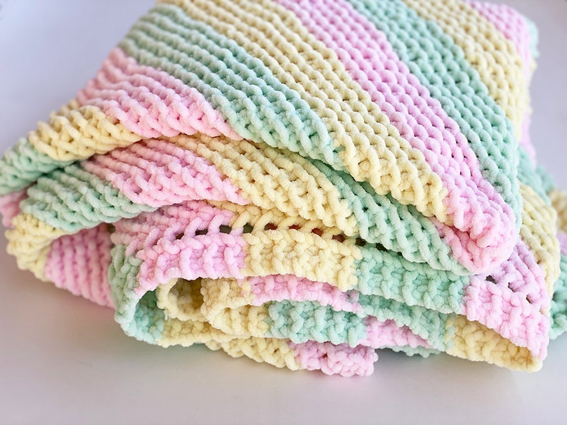 Corner To Corner Baby blanket pattern, baby blanket knitting pattern, baby knitting patterns, baby knits, Striped Baby Blanket, image 6