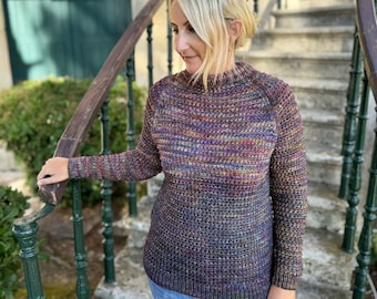 Forest Haze Sweater Knitting Pattern, Knit Sweater Pattern, Raglan Sweater Pattern, Fitted Sweater, Fall  Sweater Pattern, Easy Knit Sweater