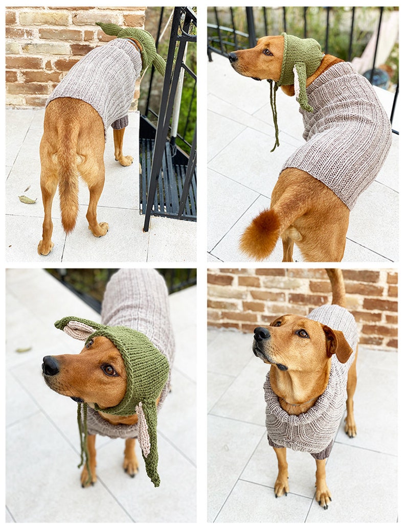 Dog sweater knitting pattern, Baby Yoda pattern, dog sweater pattern, knitting pattern, dog clothes, dog jumper pattern image 3